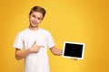 Young Boy Holding Tablet Computer Royalty Free Stock Photo