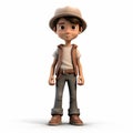 3d Render Of Adventure-themed Caden With Hat As Adult Royalty Free Stock Photo