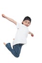 Young boy jumping with joy Royalty Free Stock Photo