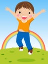 Young boy jumping for joy Royalty Free Stock Photo