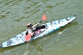 Young Boy in a Kayak / Close Royalty Free Stock Photo
