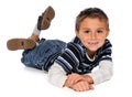 Young Boy Laying on Floor Royalty Free Stock Photo