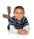Young Boy Laying on Floor Royalty Free Stock Photo