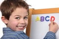 Young boy learning the ABC Royalty Free Stock Photo