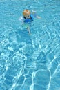 Young boy learning to swim in pool Royalty Free Stock Photo