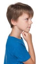 Young boy looks aside Royalty Free Stock Photo