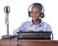 Young Boy Manning the Soundboard