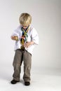 Young boy with medals of honour