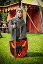 Young boy in medieval armour Royalty Free Stock Photo