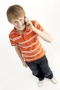 Young Boy With Mobile Phone Royalty Free Stock Photo