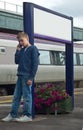Young boy on mobile phone Royalty Free Stock Photo