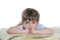 Young boy over white Royalty Free Stock Photo