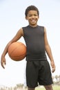 Young Boy Playing Basketball Royalty Free Stock Photo