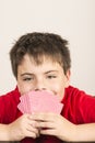 Young boy playing cards Royalty Free Stock Photo