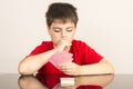 Young boy playing cards Royalty Free Stock Photo