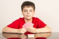 Young boy playing cards Royalty Free Stock Photo