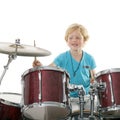 Young boy playing drums Royalty Free Stock Photo