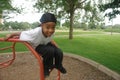 Young Boy Playing on playground Royalty Free Stock Photo