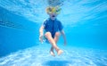 Young boy playing underwater Royalty Free Stock Photo