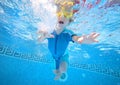 Young boy playing underwater Royalty Free Stock Photo