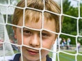 Young boy plays soccer Royalty Free Stock Photo