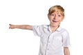 Young boy pointing Royalty Free Stock Photo