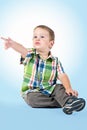 Young boy pointing at something Royalty Free Stock Photo