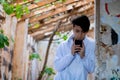 Young boy in an abandoned house Royalty Free Stock Photo