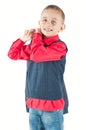 Young boy posing in studio Royalty Free Stock Photo