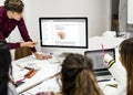 Young boy presenting a project to the team Royalty Free Stock Photo