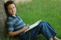 Young boy reading