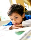 Young boy reading a book. Royalty Free Stock Photo