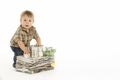 Young Boy Recycling In Studio Royalty Free Stock Photo