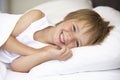 Young Boy Resting In Bed Royalty Free Stock Photo