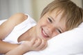 Young Boy Resting In Bed Royalty Free Stock Photo