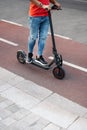 Young Boy Riding Electric Scooter Royalty Free Stock Photo