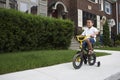 Young boy riding his bicycle Royalty Free Stock Photo