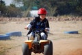 Young Boy riding a Quadbike Royalty Free Stock Photo