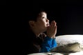 Young boy's bedtime prayer. Royalty Free Stock Photo