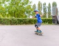 Young boy showing off on his skateboard Royalty Free Stock Photo