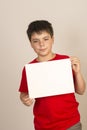 Young boy with sign Royalty Free Stock Photo