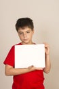 Young boy with sign Royalty Free Stock Photo