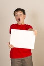 Young boy with sign Royalty Free Stock Photo