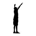 Happy child with raised arms silhouette vector Royalty Free Stock Photo