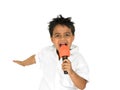 Young boy singing Royalty Free Stock Photo