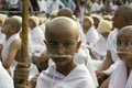 Young boy sitting dressed up as Gandhi for world record