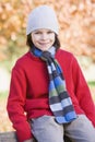 Young boy sitting on fence Royalty Free Stock Photo