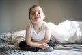 Young Boy on bed Royalty Free Stock Photo