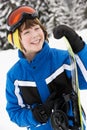 Young Boy With Snowboard On Ski Holiday Royalty Free Stock Photo