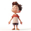 Young Boy Standing With Eyes Closed Royalty Free Stock Photo